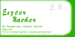 eszter macher business card